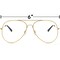Clear Lens Costume Glasses - 70's Style Aviator Gold Wire Rimmed Clear Sunglasses for Adults and Kids